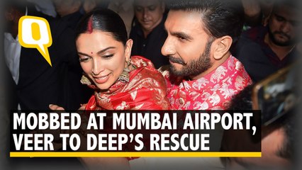 Watch How Ranveer Came to Deepika's Rescue When They Were Mobbed at the Airport