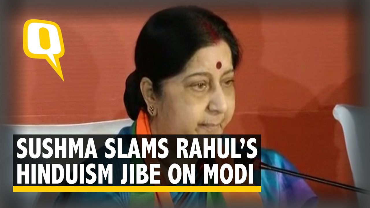 He’s Confused About His Religion: Sushma Swaraj Raps Rahul Gandhi