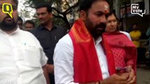 BJP's G Kishan Reddy casts his vote at polling booth in Kachiguda, Hyderabad