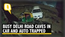 Busy Road Under Metro Station in East Delhi Caves in