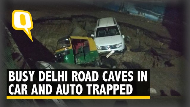Busy Road Under Metro Station in East Delhi Caves in