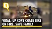 UP Cops Chase Bike on Fire, Save Family on Agra-Lucknow Expressway