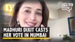 Bollywood Diva Madhuri Dixit Casts Her Vote in Juhu