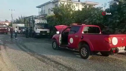 Kaynak yapılan kamyonun kasası cayır cayır yandı