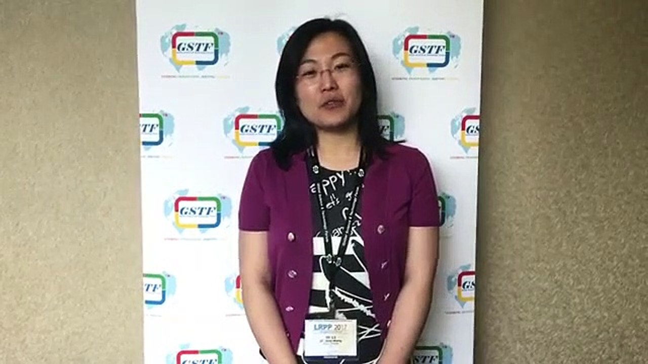 Dr. Jing Wang at LRPP Conference 2017 by GSTF
