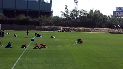 Sergio Charla con Joaquín Fernández en el Entrenamiento del Real Valladolid