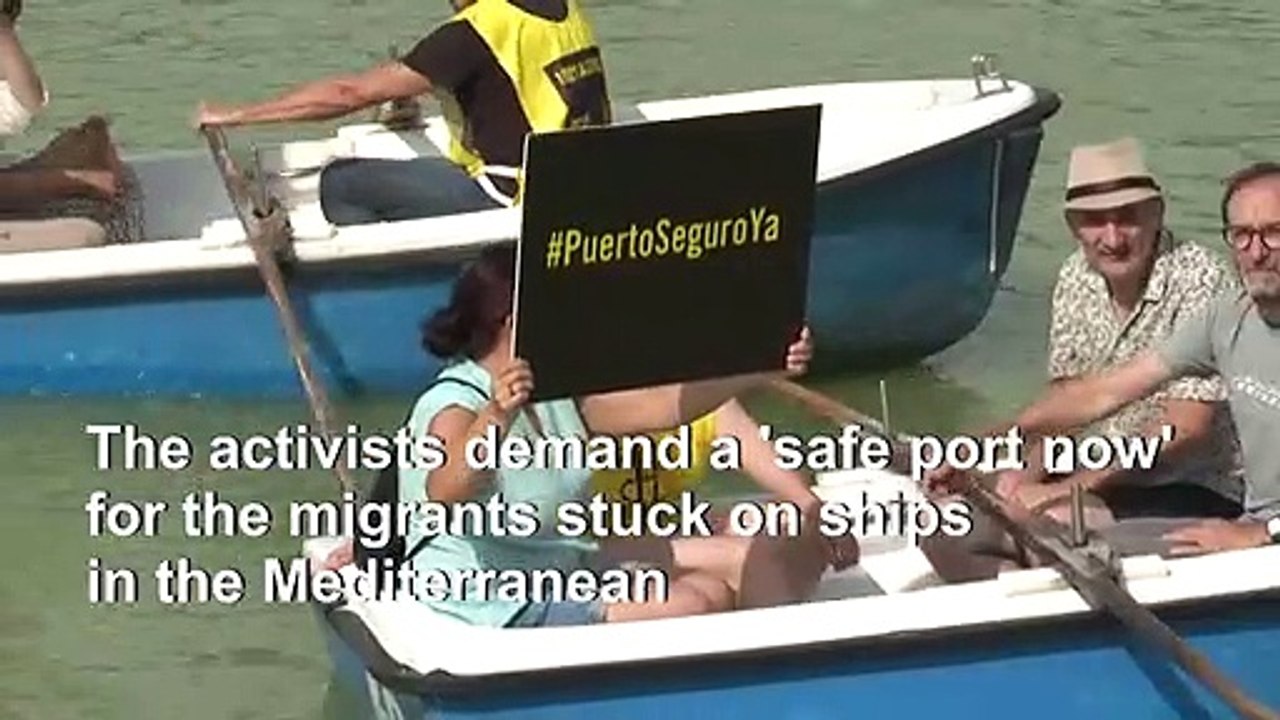 Madrid activists demand 'safe port now' for migrants in Mediterranean