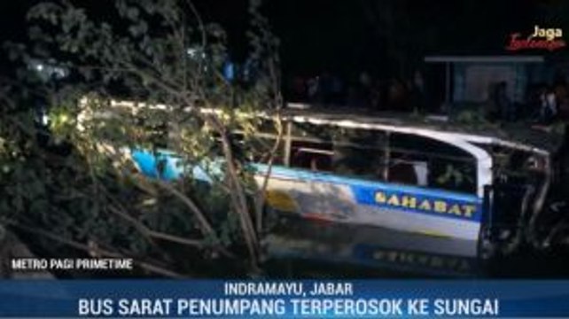 Bus Jakarta-Cirebon Terperosok ke Sungai, 8 Orang Terluka