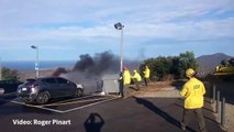 Alarma per l'incendi de dos cotxes a Sant Pere de Rodes