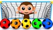 Learn Colors with Baby Monkey Soccer Ball as PACMAN Finger Family Song for Kid Children