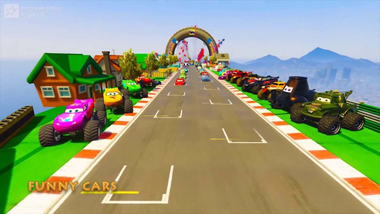 Cars Racing Fabulous Lightning McQueen and Friends Miss Fritter Mack Truck Funny Cars