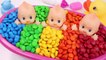 ABC Song Learn Colors M-Ms Triple Baby Doll Bath Time and Ice Cream Cups Surprise Toys