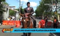 Unik! Seorang Anggota DPRD Sidoarjo Hadiri Pelantikan dengan Berkuda