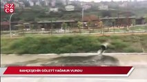 Bahçeşehir Gölet’ti yağmur vurdu, vatandaşlar kamerasına sarıldı