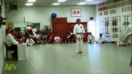Guy's Leg Falls Asleep During Karate Match