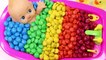 Kid Song Learn Colors M-Ms Chocolate Candy Twin Baby Doll Bath Time Fun Video