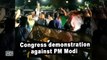 Congress workers protest against Prime Minister Narendra Modi