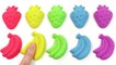 Learn Colors Fruit Kinetic Sand Modeling and Bunny Bottle Play Doh Clay
