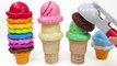 Ice Cream Cones Playset for Children Kids Learn Colors Baby Doll Bath Time