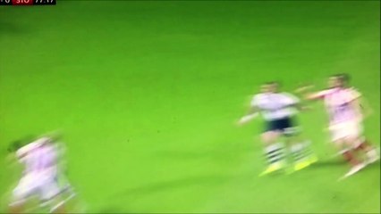 James McClean gets a yellow card for a crazy foul vs Preston