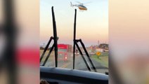 Vídeos mostram perseguição com helicóptero a carro que fugia da PRF na BR-277
