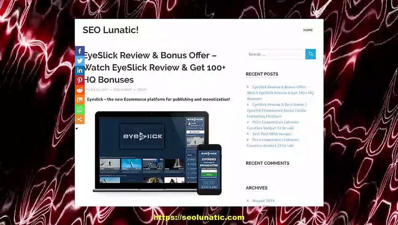 EyeSlick Review & Bonus Offer – Watch EyeSlick Review & Get 100+ HQ Bonuses