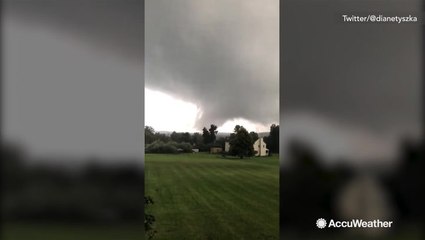 Funnel cloud threatens to touch down