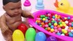 Learn Colors Bubble Gum Candy Baby Doll Bath Time and Surprise Toys Nursery Rhymes Color Song