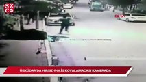 Üsküdar'da hırsız-polis kovalamacası kamerada