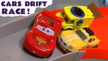 Hot Wheels Drift Racing Toy Story Challenge with Disney Pixar Cars 3 Lightning McQueen vs Marvel Avengers 4 and DC Comics Superheroes Full Episode English