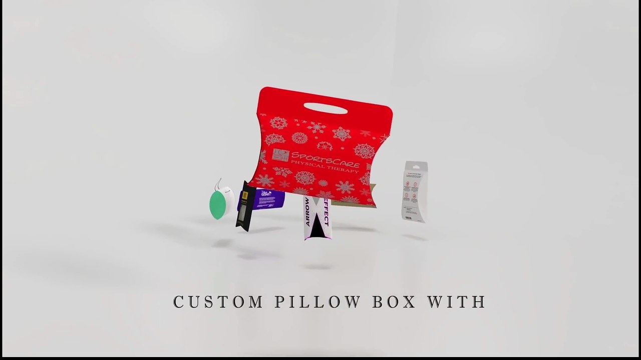 Creative 3D Show Reel of Custom Pillow Boxes by Emenac Packaging Australia