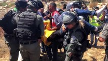 İsrail askerleri Filistinli genci yaka paça gözaltına aldı - RAMALLAH