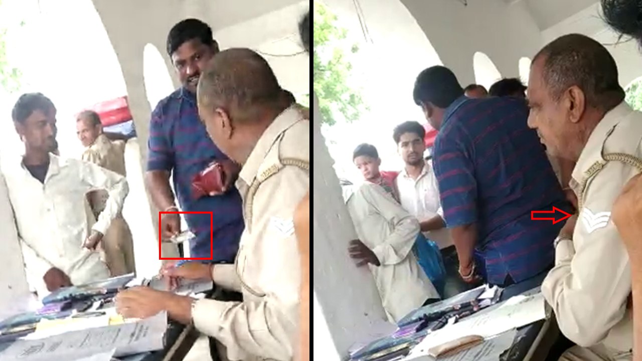 रिश्वत ली और चुपचाप जेब में रख ली, वीडियो वायरल होने पर सस्पेंड हुआ यूपी पुलिस का सिपाही