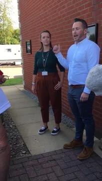 A Punch Taverns spokesperson courteously receives the campaigners yesterday