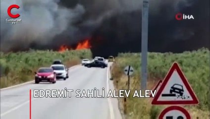 Edremit sahili alev alev