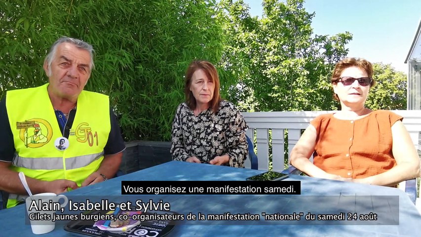 Les gilets jaunes préparent la manifestation du 24 août à Bourg-en-Bresse -  Vidéo Dailymotion