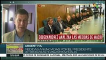 Argentina: gobernadores analizan paquete económico anunciado por Macri