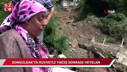 Kozlu'da kuvvetli yağış sonrası heyelan