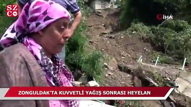 Kozlu'da kuvvetli yağış sonrası heyelan