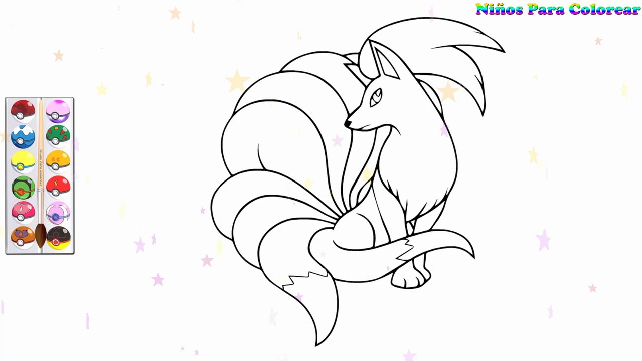 Colorant Renard - Ninetales Pokémon | Peindre pour les jeunes enfants et dessiner pour les enfants