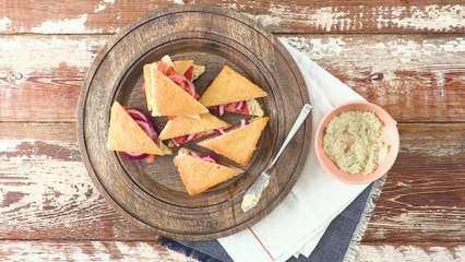 Tomato Tea Sandwiches with Summer Sauce