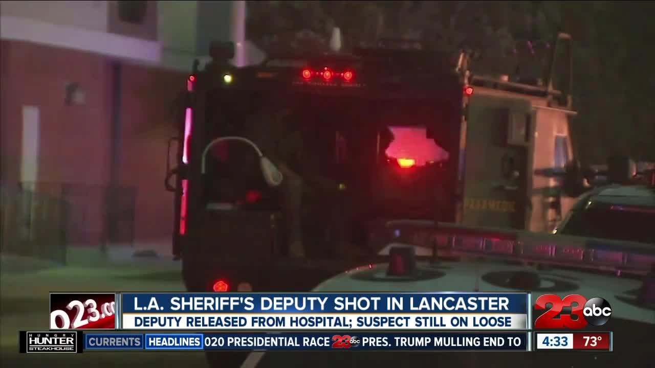Sheriff's deputy shot in shoulder and wounded at Lancaster station; shooter at large