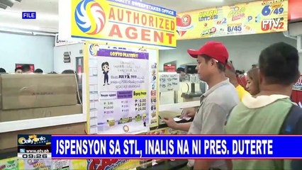 Suspensyon sa STL, inalis na ni Pres. #Duterte
