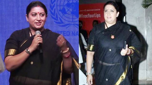 Smriti Irani stuns in Black saree at Lakme Fashion Week 2019; Watch video | FilmiBeat