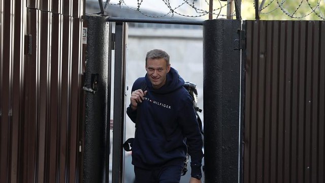 Russian opposition activist Alexei Navalny is released from prison