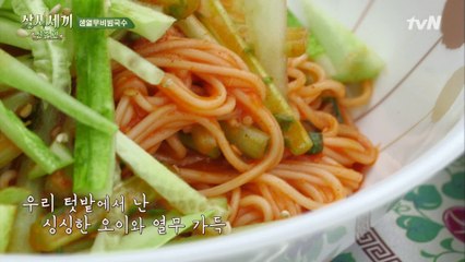※군침 주의※ 오늘 점심은 빠빠빨간맛♬ 생열무 비빔국수