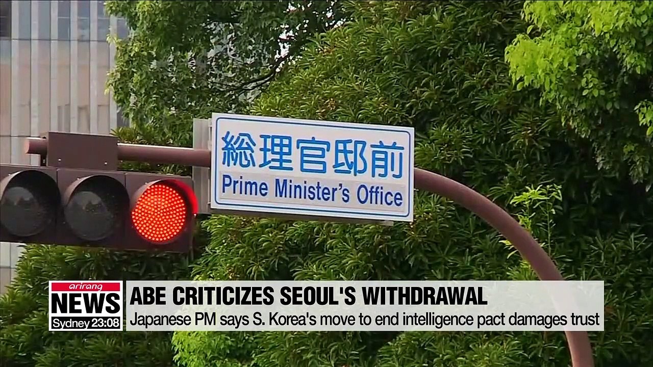 Japanese PM Shinzo Abe criticizes S. Korea's move to end GSOMIA