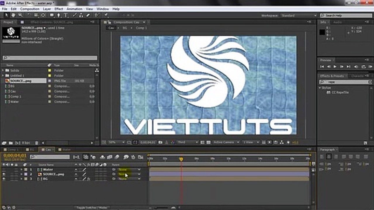 Bài 18: Tạo hiệu ứng trong nước bằng After Effects