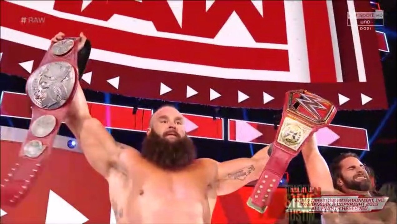 (ITA) Seth Rollins e Braun Strowman vincono i Titoli di Coppia di RAW (WWE RAW 19/08/2019)