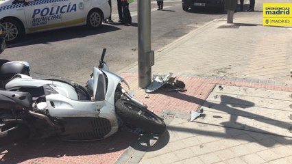 Motorista de 60 años sufre un accidente en Madrid